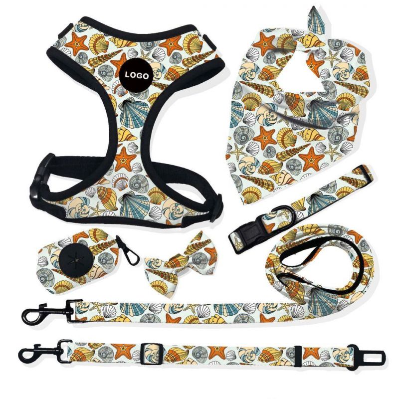 High Quality Pet Supplies Custom Print Dog Harness Belt and Leash Set Dog Accessories Breathable /Epidemic Price