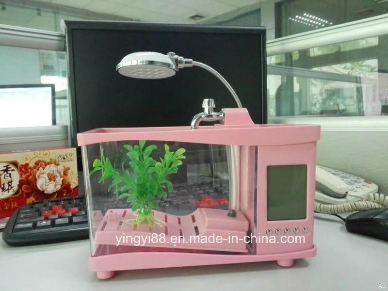 New Acrylic Creative USB Eco Desktop Goldfish Bowl Mini Aquarium