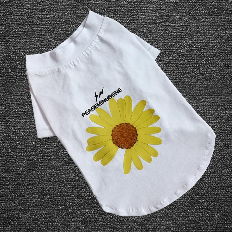 Flower Logo Pure Cotton Dog T-Shirt