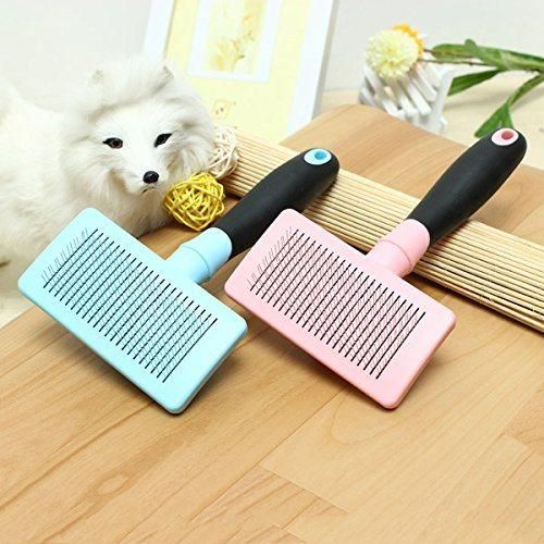 Slicker Brush for Dogs & Cats Professional Self Cleaning Pet Comb for Shedding Medium, Long Hair, Thick and Fluffy Coats