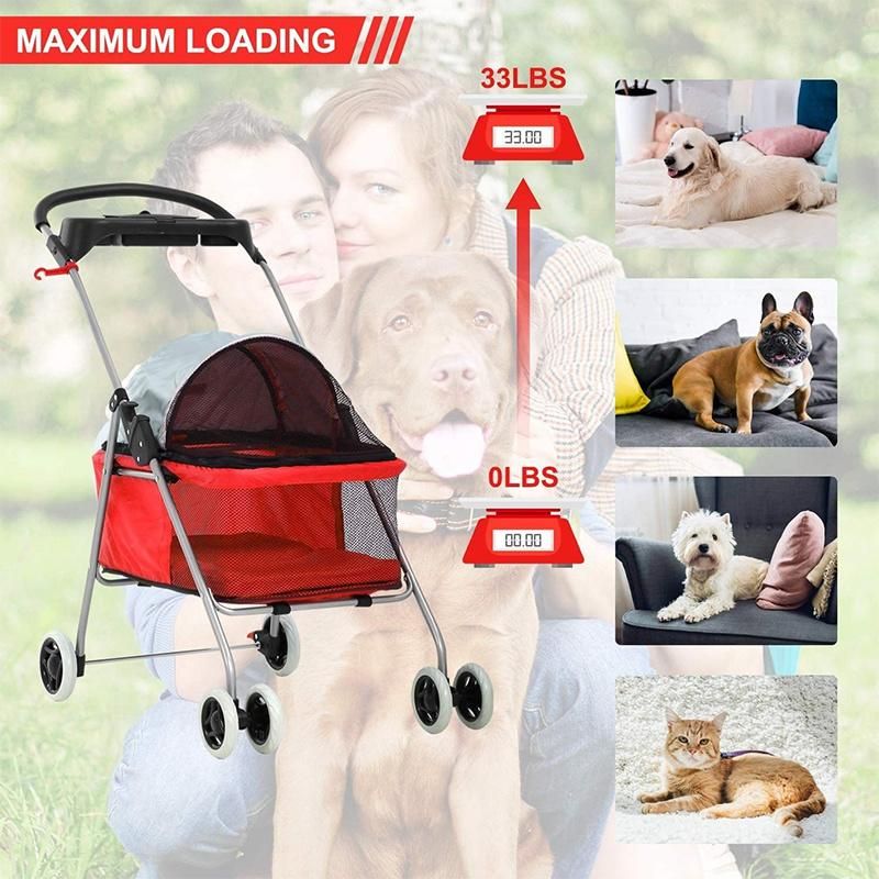 Wholesale Customization Dog Go out Trolley Pet Dog Stroller Separate Folding Car Portable Cat Pet Trolleys