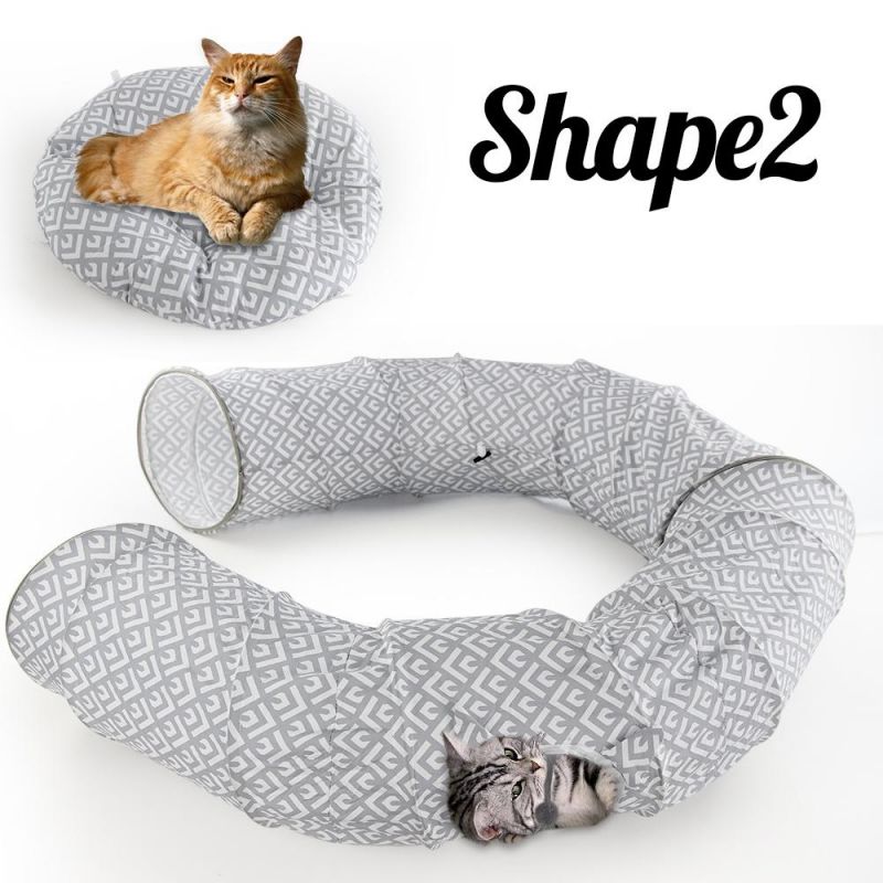 High Quality Interactive Pet Collapsible Cat Tunnel Big Cat Toys Foldable Cat Tunnel Play Track Toy Bed Tubes Bed
