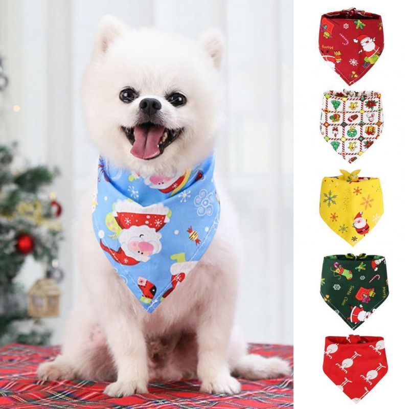 2022 Exquisite Pretty Dogs Cats Bib Scarf Soft Dog Towel Christmas Series Pattern Photo Props