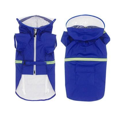 Hoodie Dog Raincoat with Reflective Strip