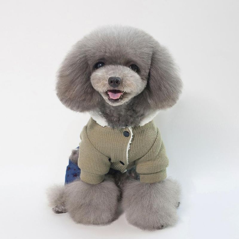 Pet Clothes Cat Teddy Dog Clothes Autumn/Winter New Pet Clothing Thickened 18-Bone Four-Legged Cotton-Padded Clothes