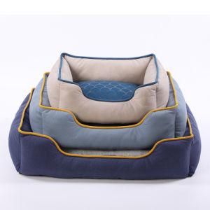 Durable Wholesale Round Gradient Grey Plush Pet Dog Bed Soft