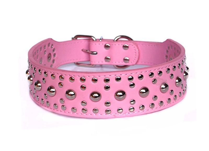 Large Pet Collar with Twinkling Rivet Studded