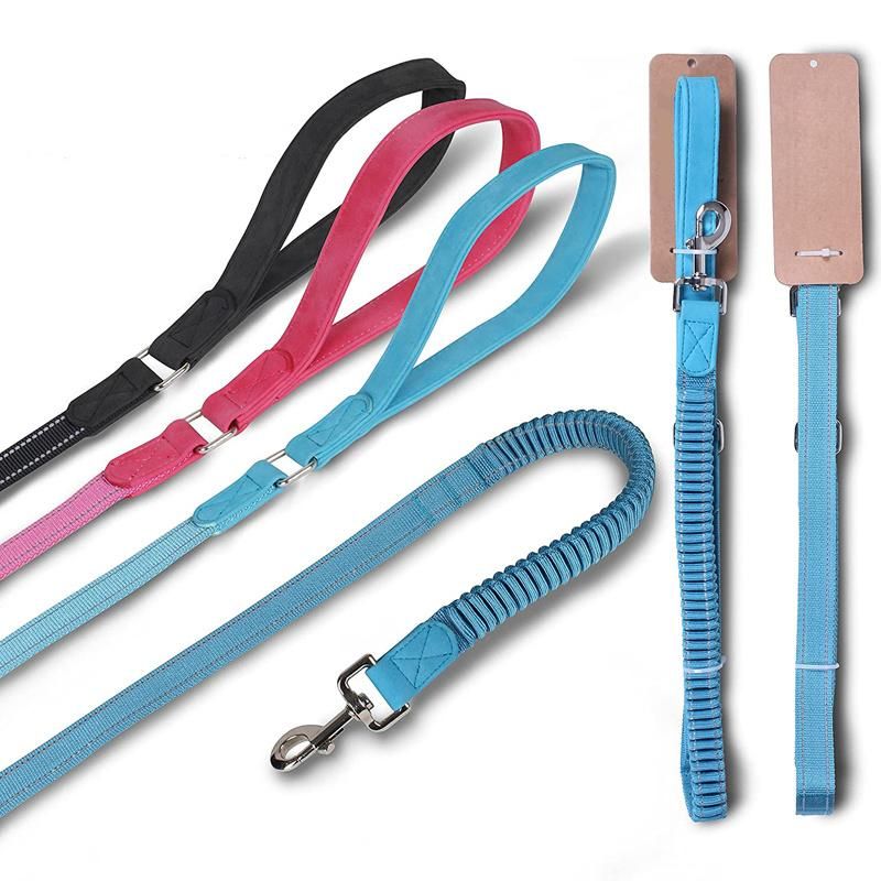 Adjustable Reflective Heavy Duty Rope Bungee Dog Leash for Large and Medium Dogs with Anti Pull