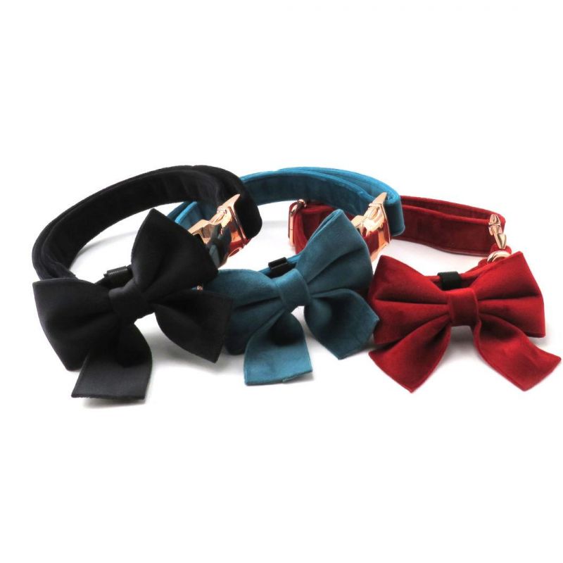 Fashionable Adjustable Soft Comfortable Velvet Dog Harness Collar Leash Set