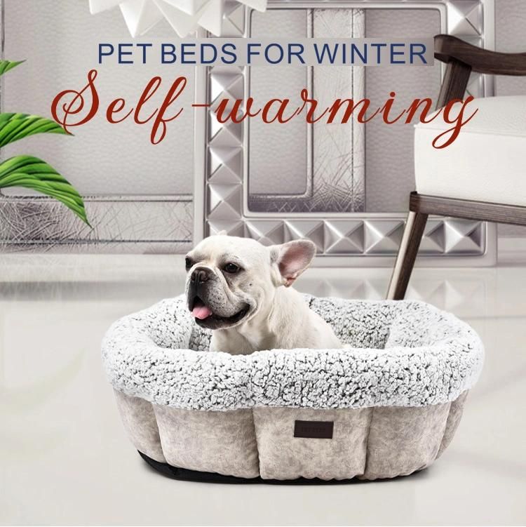 Self Warming Fleece Winter Pet Cushion Removable Cover Dog Bed