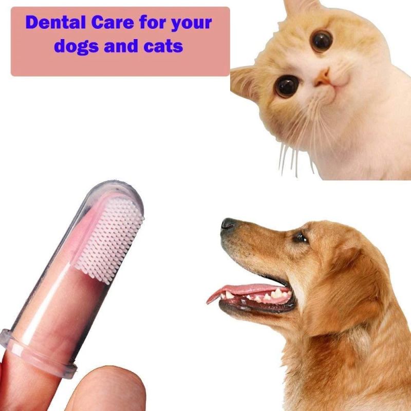 Wholesale Dental Care High Temperature Disinfection Transparent Liquid Silicone Pet Dog Toothbrush