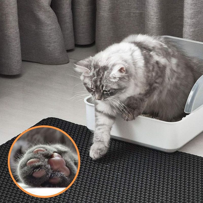 Comfortable Plush 2-Layers Cleaning Premium Trapping Washable Jumbo Trapper Waterproof EVA Double-Layer Pet Cat Litter Mat