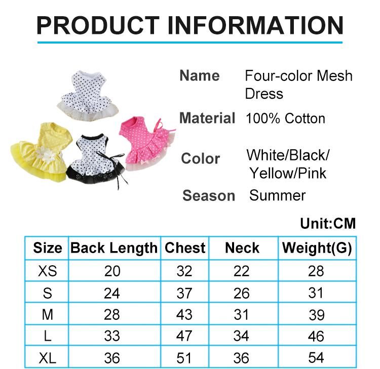 Summer Wedding Puppy Dog Dress Costumised Skirt Princess Small Dog Pink Blue Dresses