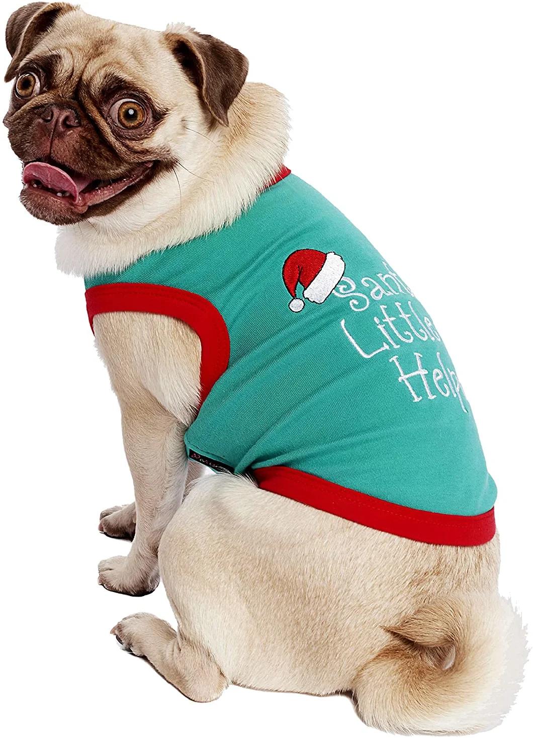 Pet Funny Christmas Holiday Dog Cat Pet Shirts Tee Tanks Santa Outfit