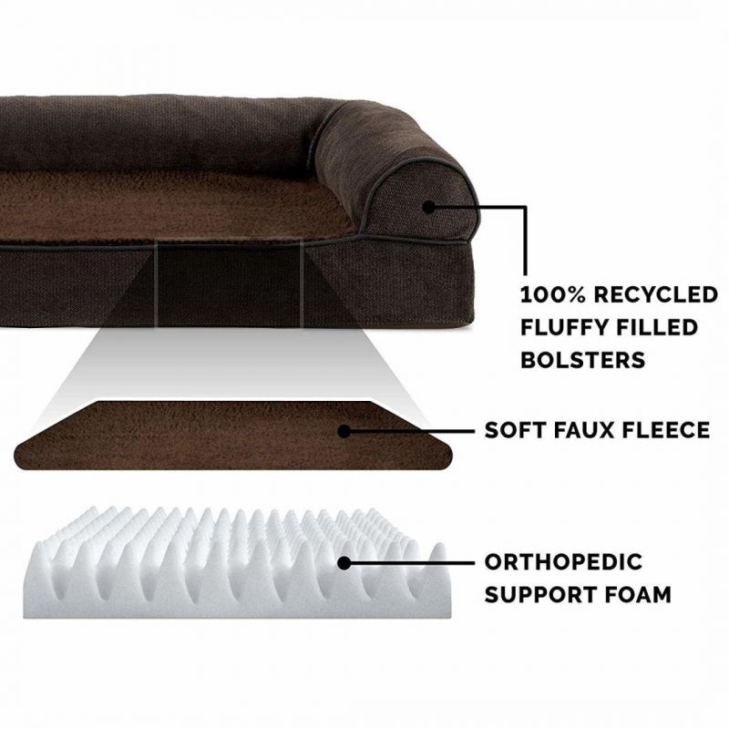 Memory Foam Mattress Orthopedic Coffee Dog Bed Lounge Sofa Removable Cover Dog Bed with Waterproof liner
