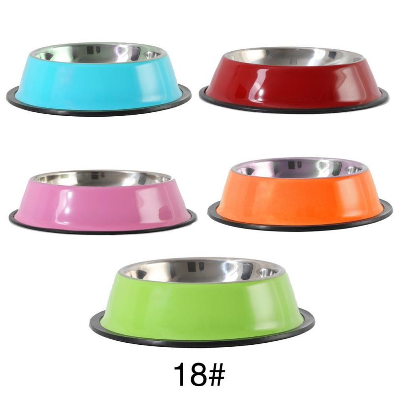 Color Printed Stainless Steel Pet Dog Bowl Pet Water Food Bowl Metal Pet Food Container