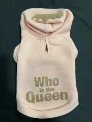 &quot;Who Is The Queen&quot; Printing Puppy Hoodie Dog Hoodie Dog Coat Pet Accessories
