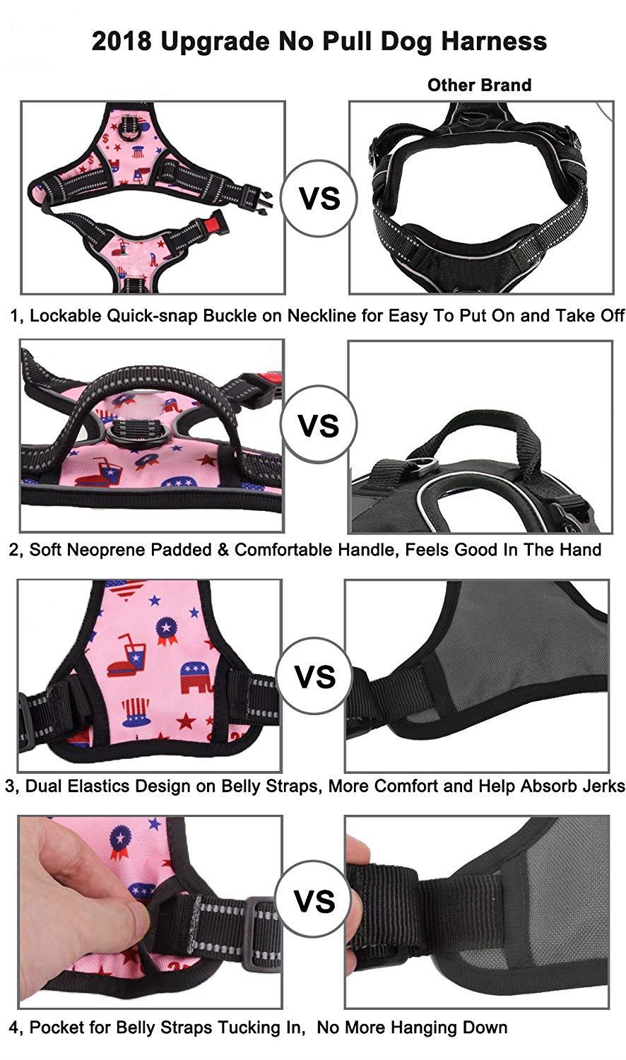 Best Reflective Easy Walk Dog Harness Freedom of Movement Can Support Injured and Handicapped Dog
