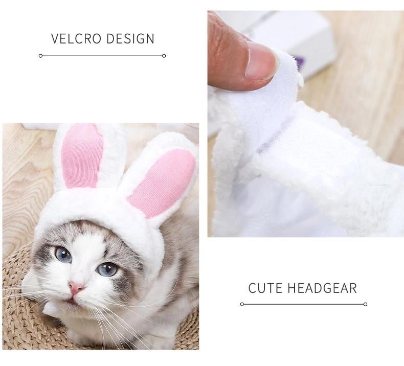 Wholesale Creative Modeling Cute Pet Rabbit Ear Hats Cross-Dressing Hats Cat Headwear Performance Props Pet Hats
