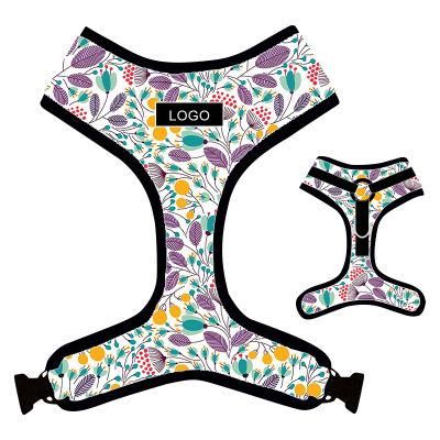 OEM/ODM Custom Pattern Pet No Pull Step in Adjustable Leather Dog Harness and Leash Set