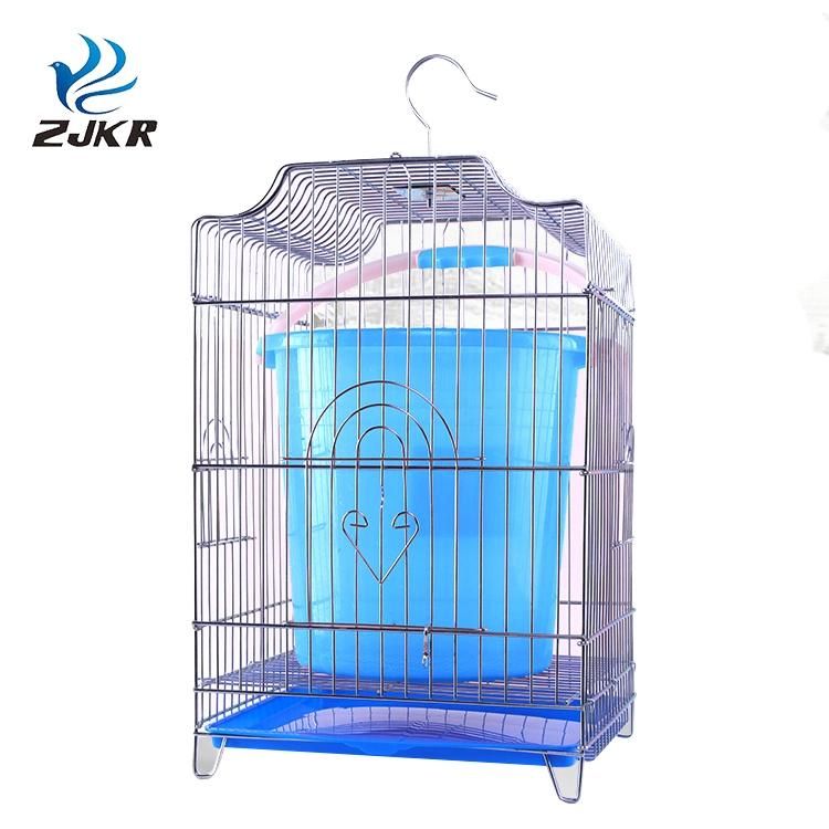 Detachable Electroplating Stainless Steel Super Large Bird Cages with Stand for Parrots Sale