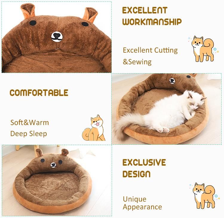 Dog Kennel Warm Winter Cute Cartoon Four Seasons Available Plush Dog Mat Cat Bed Pet Mat Cat Dog Supplies