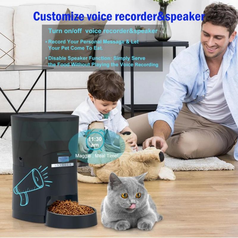 7L Dry Food Storage Smart Feeder for Pets with Stainless Steel Bowl Automatic Pet Feeder