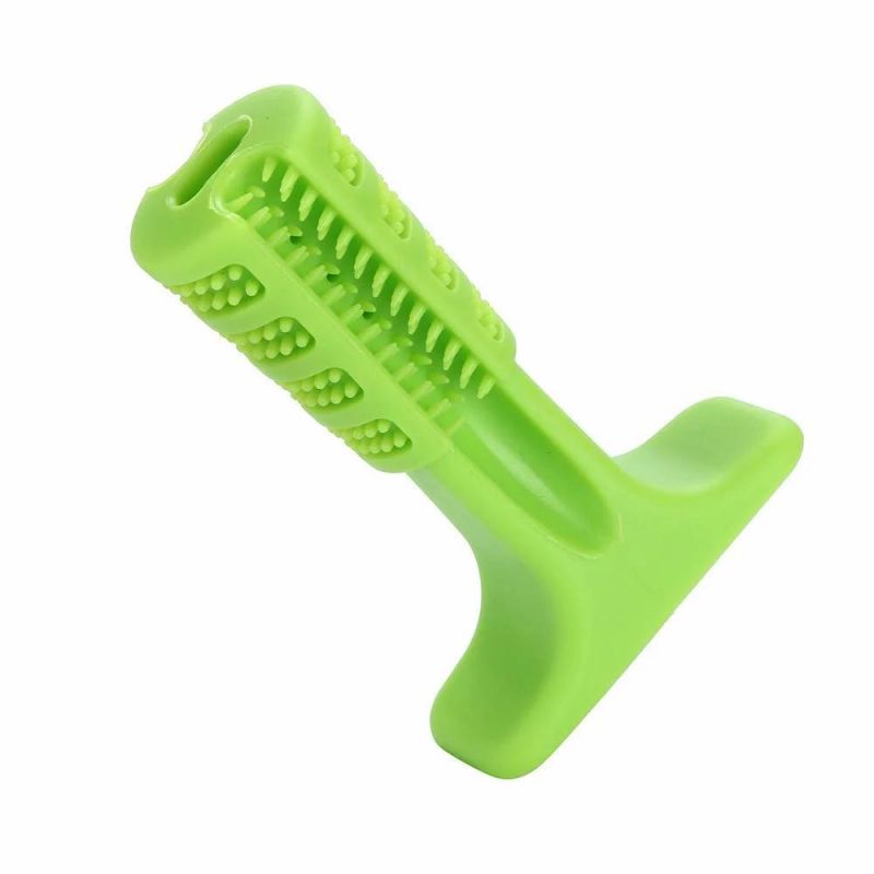 Dog Molar Stick Brushing Stick Dogs Effective Toothbrush Doggy Brush Stick (Green)