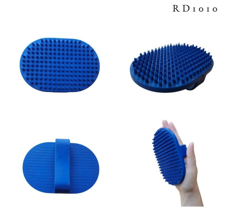 Factory Direct Pet Bath Brush Dog Cat Bath Massage Brush Pet Cleaning Supplies Bath Comb Dark Blue