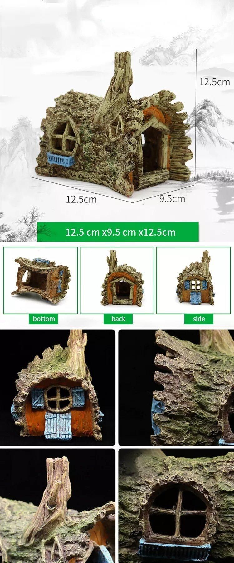 Aquarium Decoration Tree House Resin Fish Tank Ornament Hiding Caves Decor