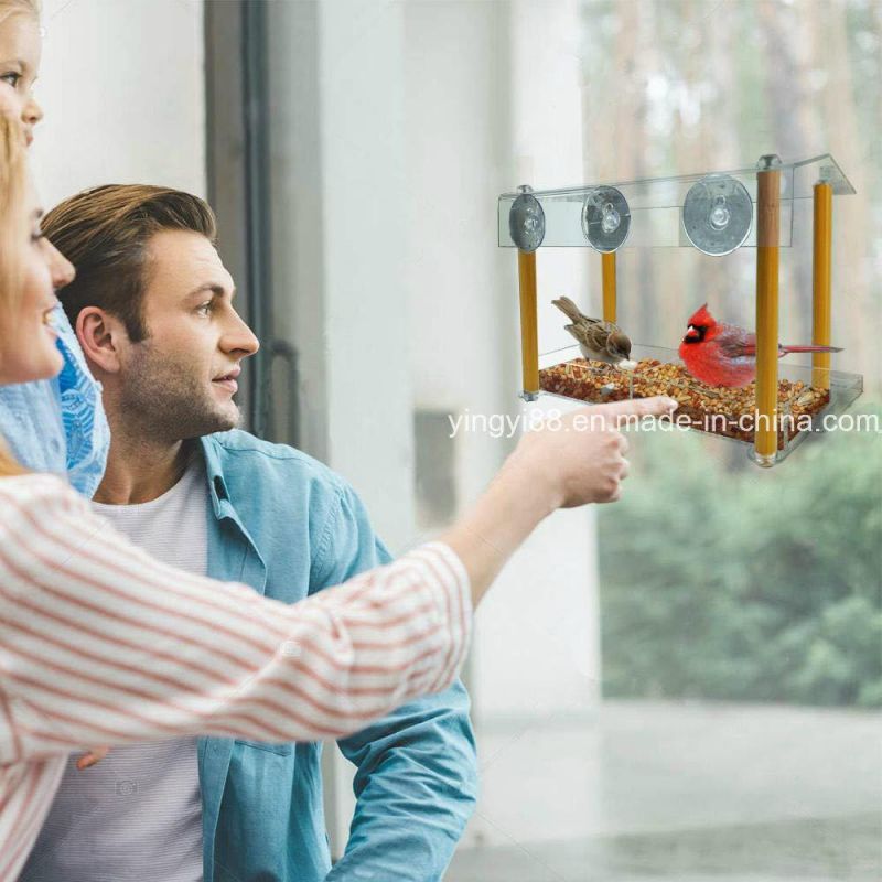 Hot Sale Transparent Acrylic Window Bird Feeder with Cheap Price