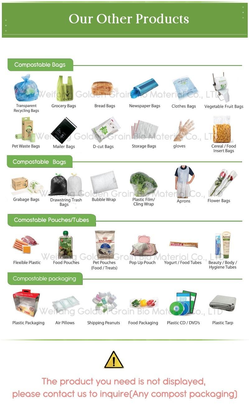 100% Compostable Plastic Free Doggy Dispenser Poop Bag Corn Starch PLA Pbat Biodegradable Pet Waste Bags
