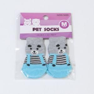 Blue Cartoon Non-Slip Non-Scratch Warm Cotton Hosiery Pet Socks