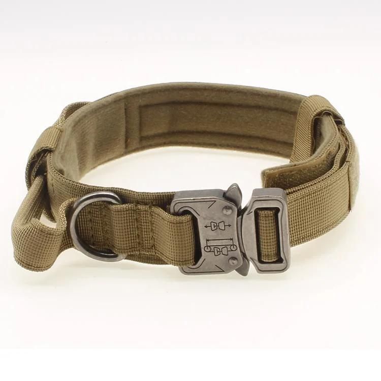 Personalized Custom Luxury Designer Nylon Metal Heavy Duty Training Pet Rope Large Dog Collar and Leash Set Tactical Dog Collar