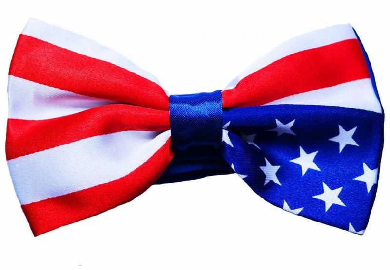 American Flag Bow Tie - Handmade Dog or Cat Handcrafted Bow Tie Including Collar