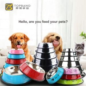 Promotion Gift Stainless Steel Dog Bowl with Rubber Base for Small/Medium/Large Dogs, Pets Feeder Bowl and Water Bowl