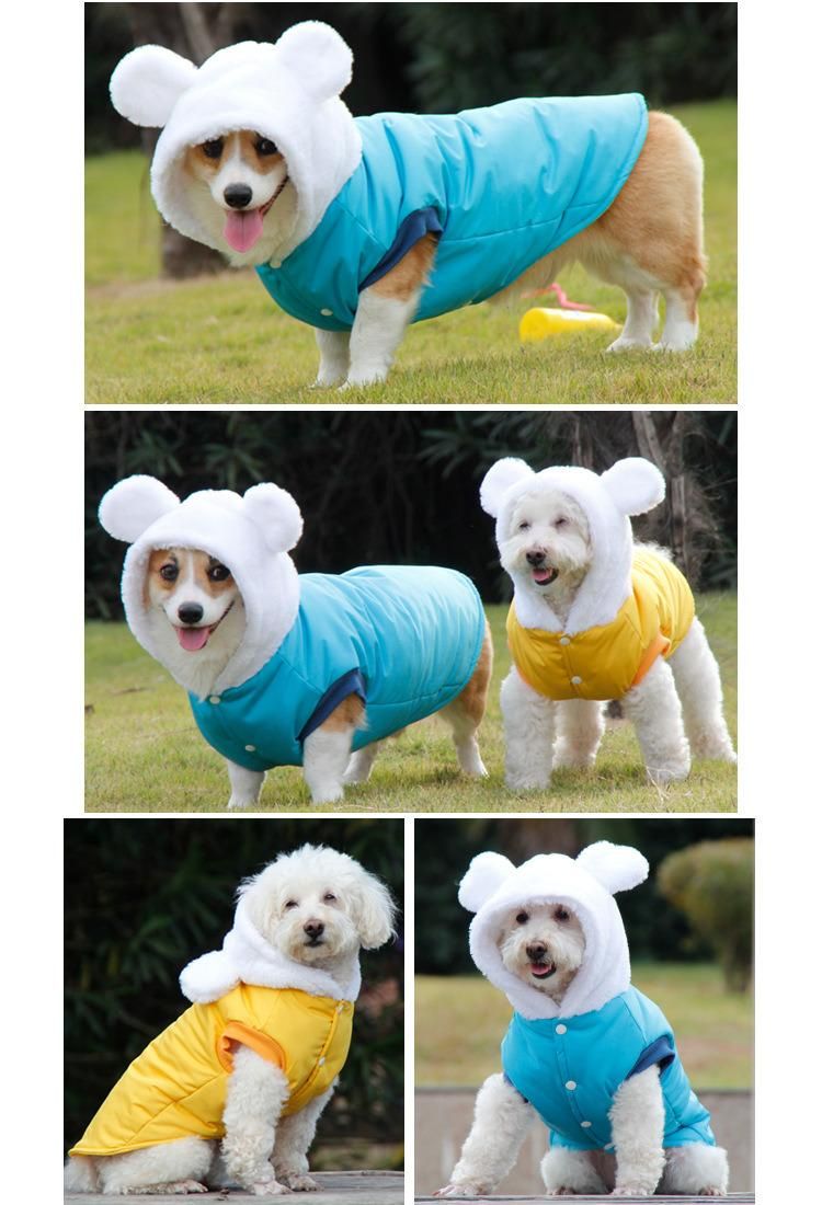 Dog Products, Dog Fleece Hoodie, Windproof Waterproof Dog Coat Fleece & Cotton Lined Warm Dog Jacket, Cold Weather Pet Apparel Clothes Vest