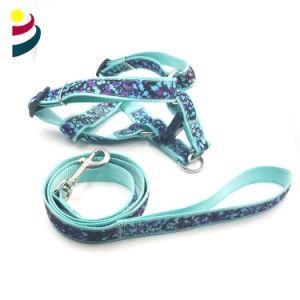 Light Color Fabric Blueish Green Strap Dog Leash Belt