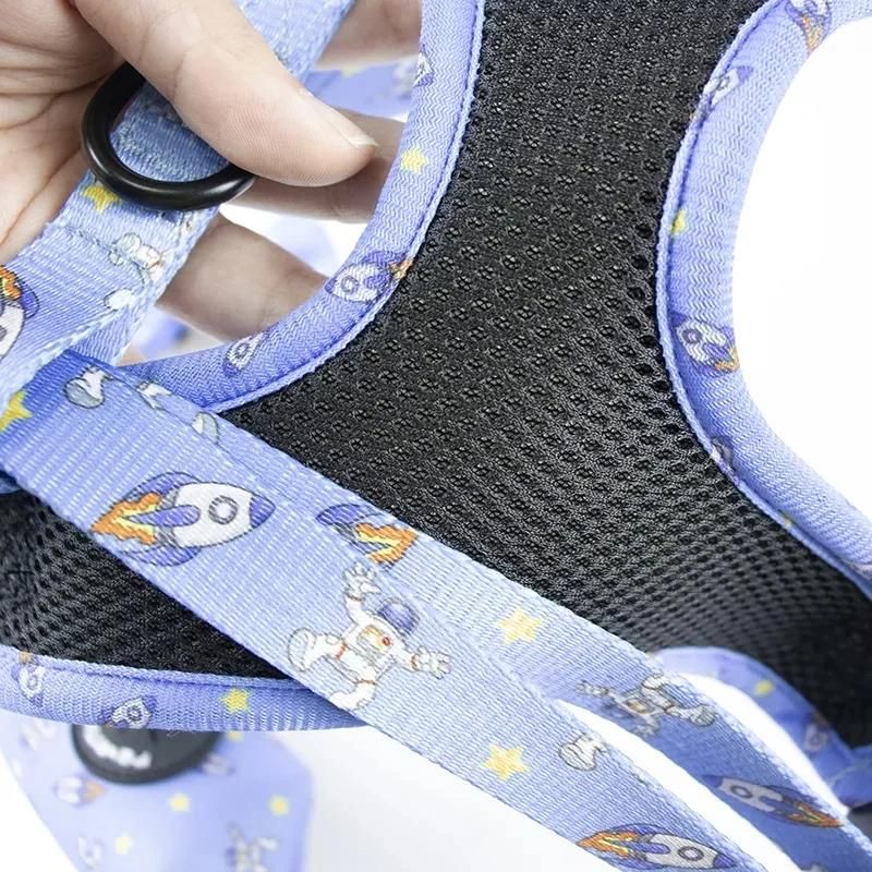 Hot Sale Neck Adjustable Sublimation Patterns Soft Neoprene Padding Dog Harness Collar Lead