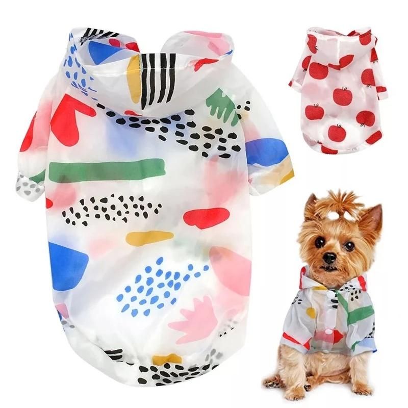 Water Prevention Lightweight Soft Material Fashion Pet Raincoat Classical