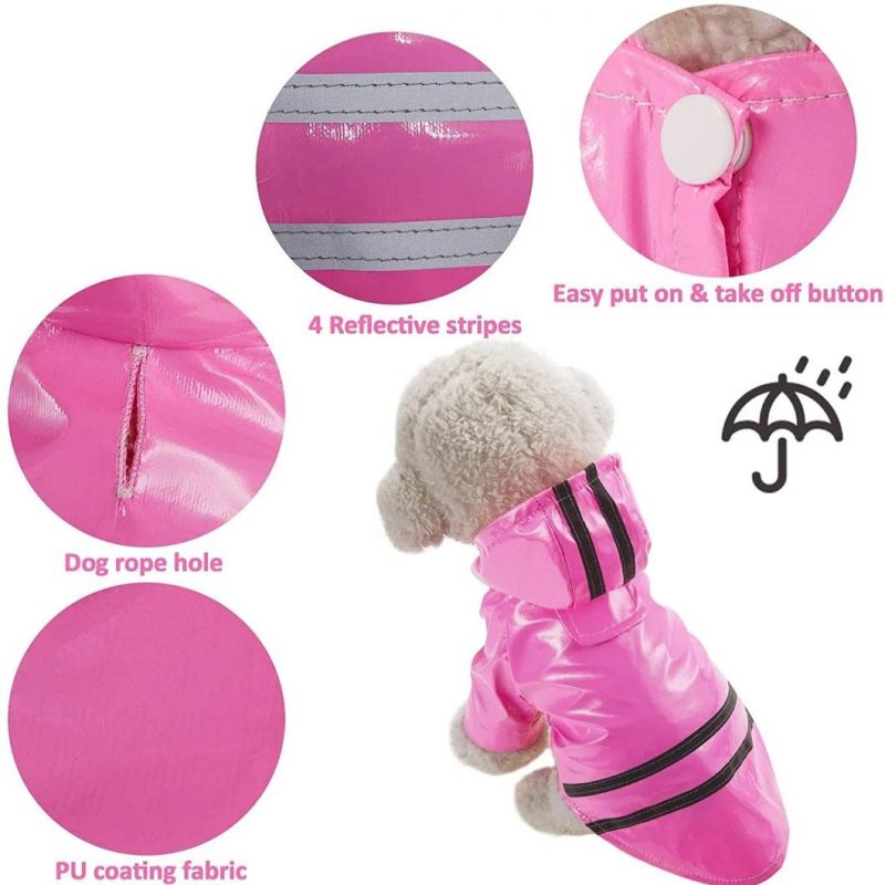 Comfortable Waterproof Safety Pet Reflective Clothes Dog Raincoat