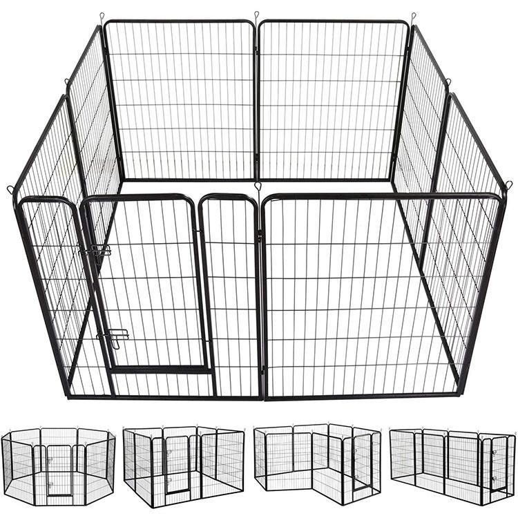 Available Large Foldable Pet Cages Carriers Dog Kennels Black Metal Pet Cages