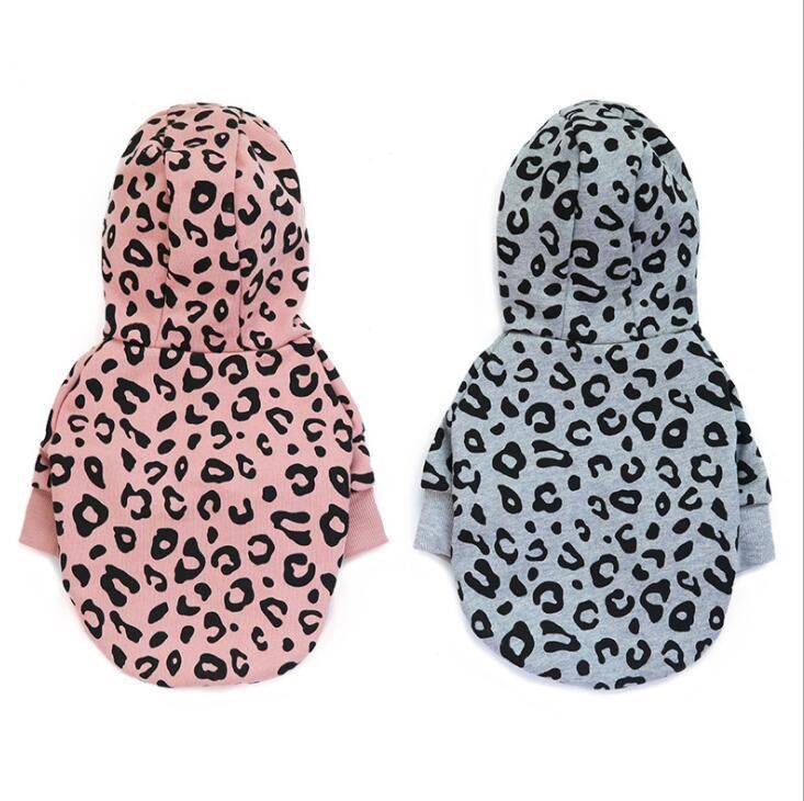 Fashion Leopard Print Fleece Dog Hoodie