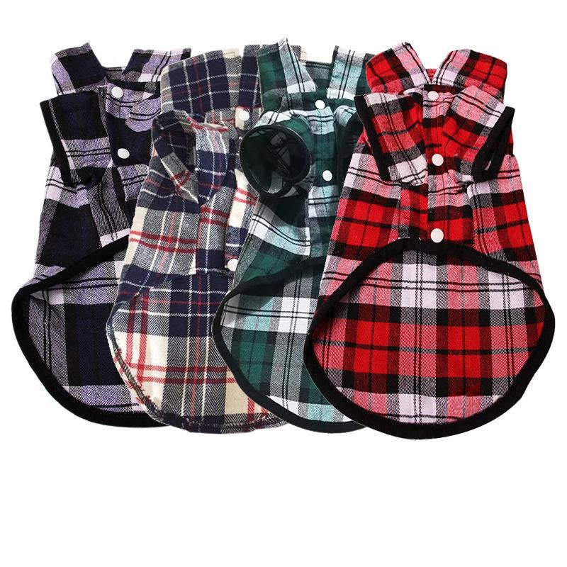 Dog Polo Shirt Available Comfortable Plaid New Arrival All Season Polyester 4 Colors OPP Bag Fashion BSCI Coats & Jackets