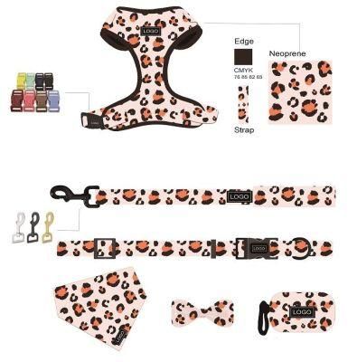 Latest Desirable Adjustable Polyester Pet Lovely Dog Harness Bow Tie and Leash Set