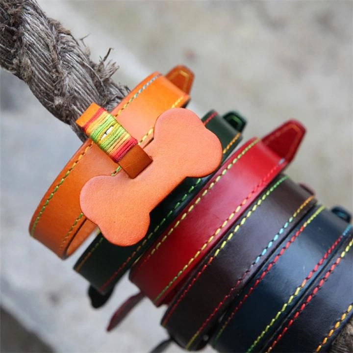 Ea046 Vegetable Tanned Leather Fashion Supplies Pet Collars Blank Customized Puppy Buckle Wide Waterproof Adjustable for Dog Collar Custom Leather