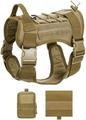 Adjustable Nylon Dog Vest with Handle and Detachable Pouches