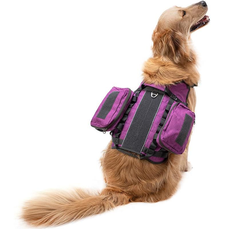 Reflective K9 Tactical Dog Vest Harness No Pulling with Top Handle and Pouches, Working Dog Harness for Small to Large Breeds
