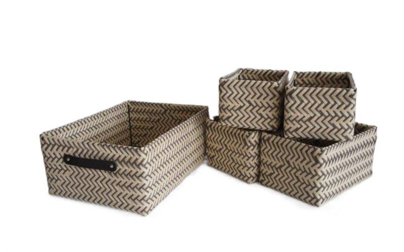 Hot Sale PP Hand Woven Storage Bin with Handle