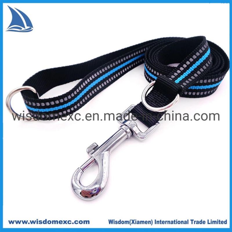Reflective Nylon Webbing Dog Leash with D Shape Clip